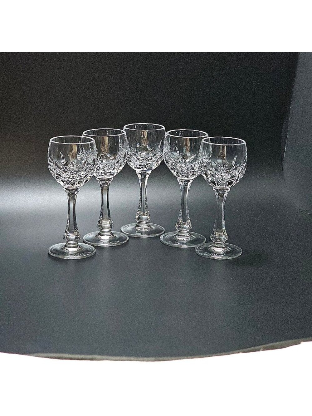 5 Nachtmann Crystal Cordial Glasses 4.5" cut glass fine crystal